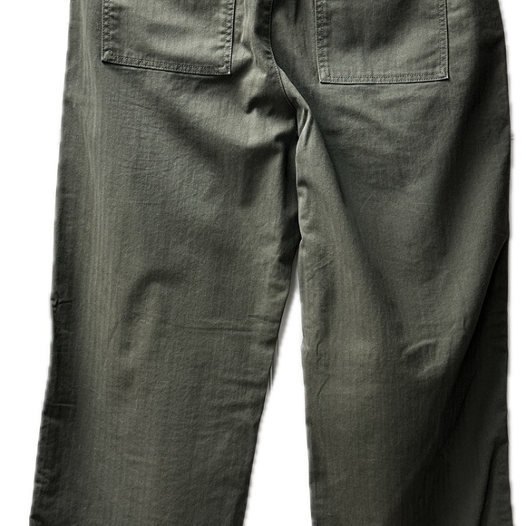 GAP High Rise Chino Wide Leg Chino Pants Button Fly Velvet Utility Pockets Sz 14 - Picture 6 of 11